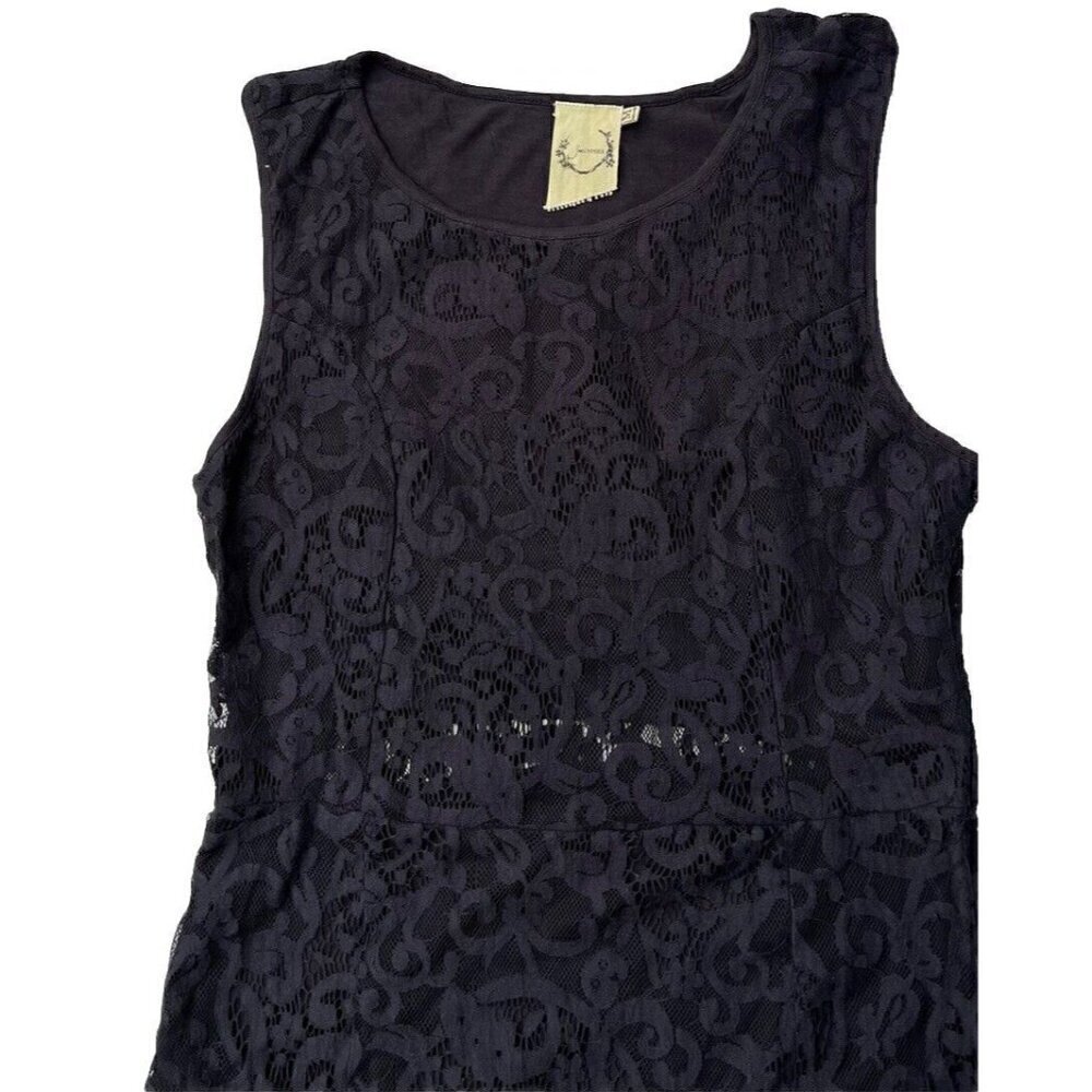 Sea Gypsies By Coven Black Ebony Lace Maxi Illusion Dress Size M - Picture 7 of 16